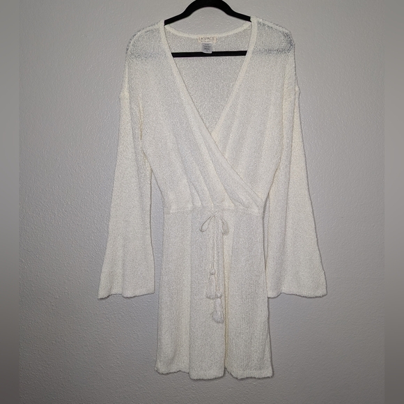 l*space Other - L Space Womens White Topanga Sheer Knit Coastal Resort Beach Wrap Mini Dress L